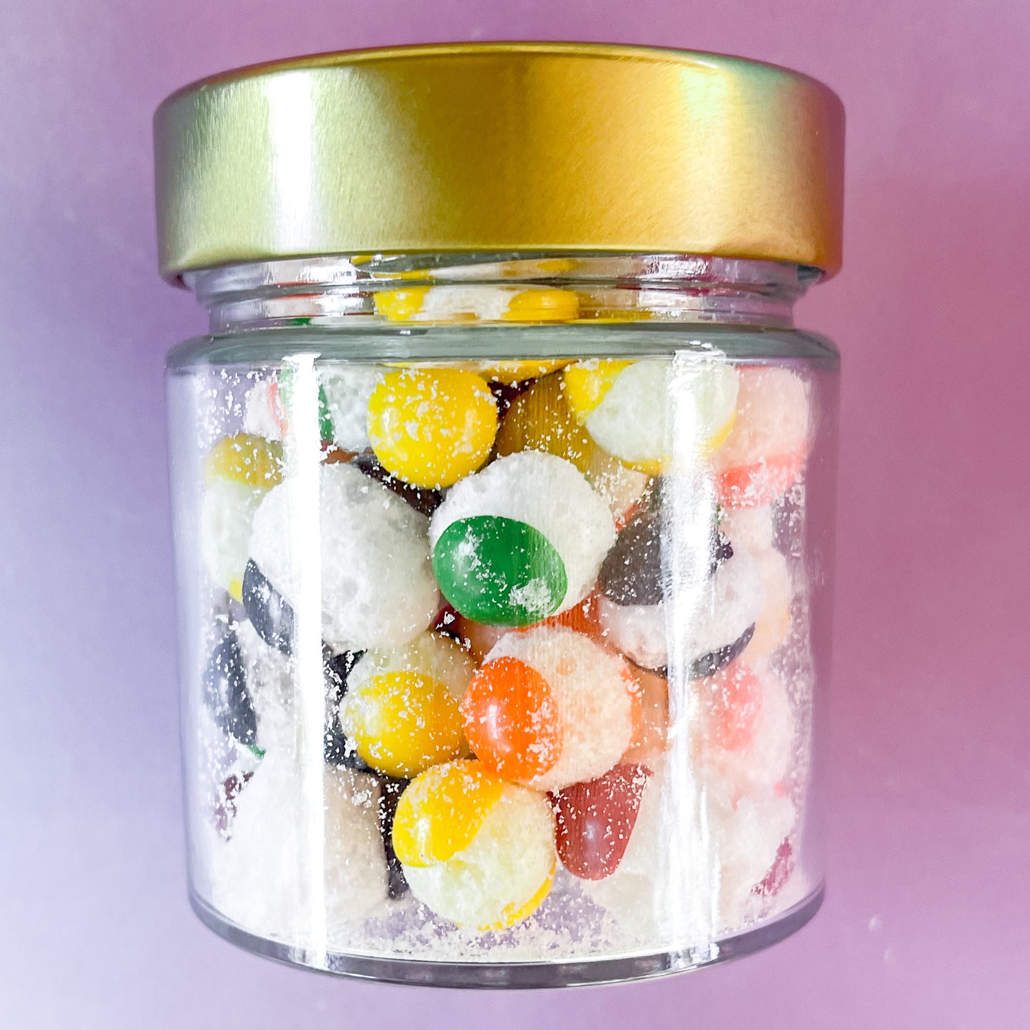 Freeze Dried Skittles Glass Jar