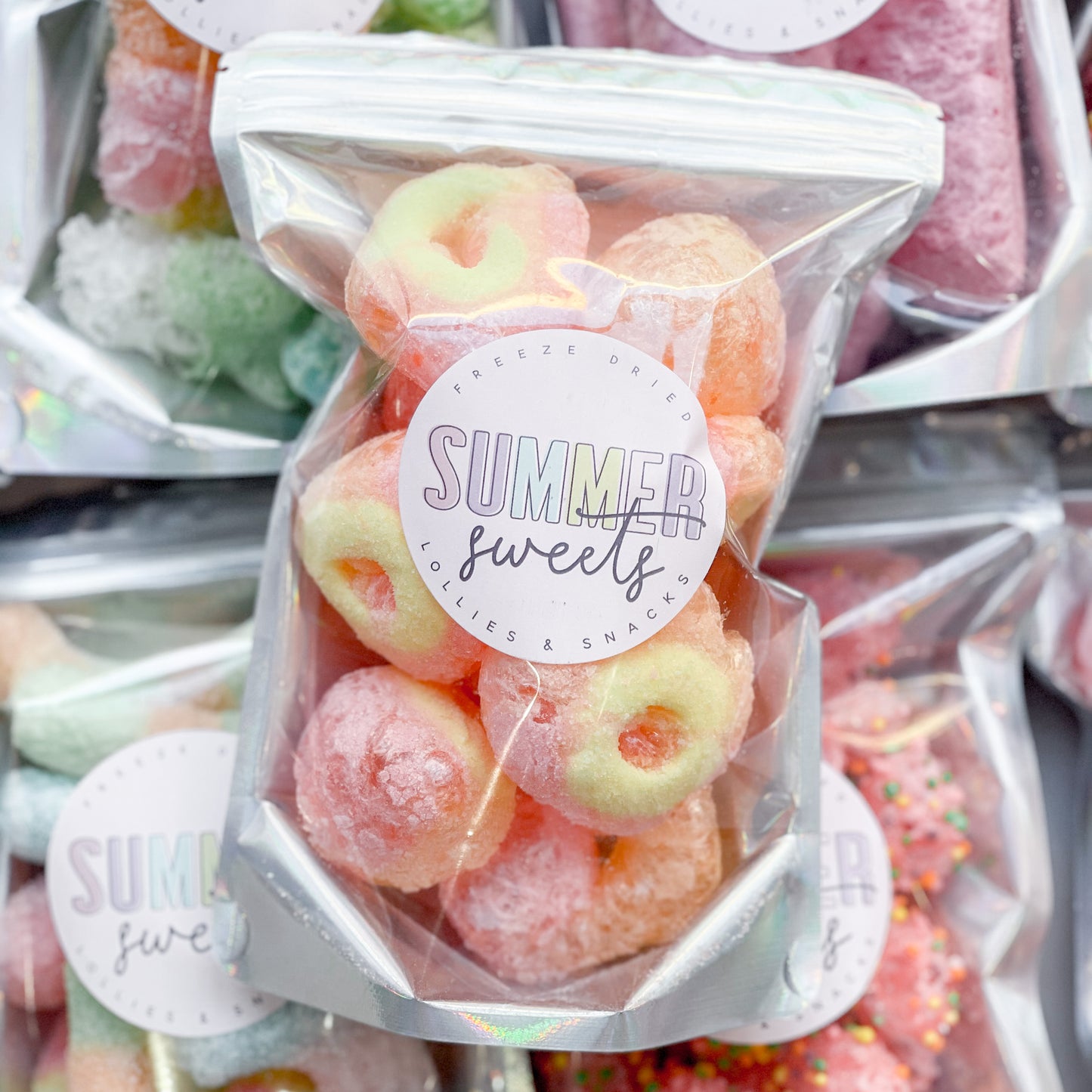 Freeze Dried Peach Rings Lollies