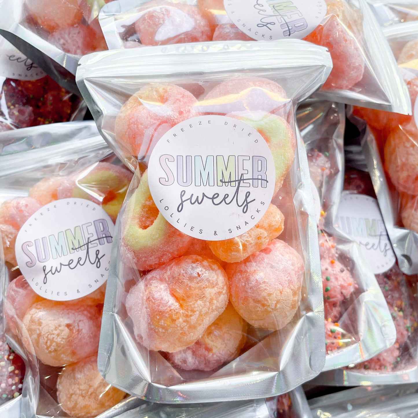 Freeze Dried Peach Rings Lollies
