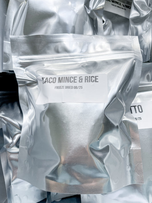 Freeze Dried Meals- Taco Mince & Rice