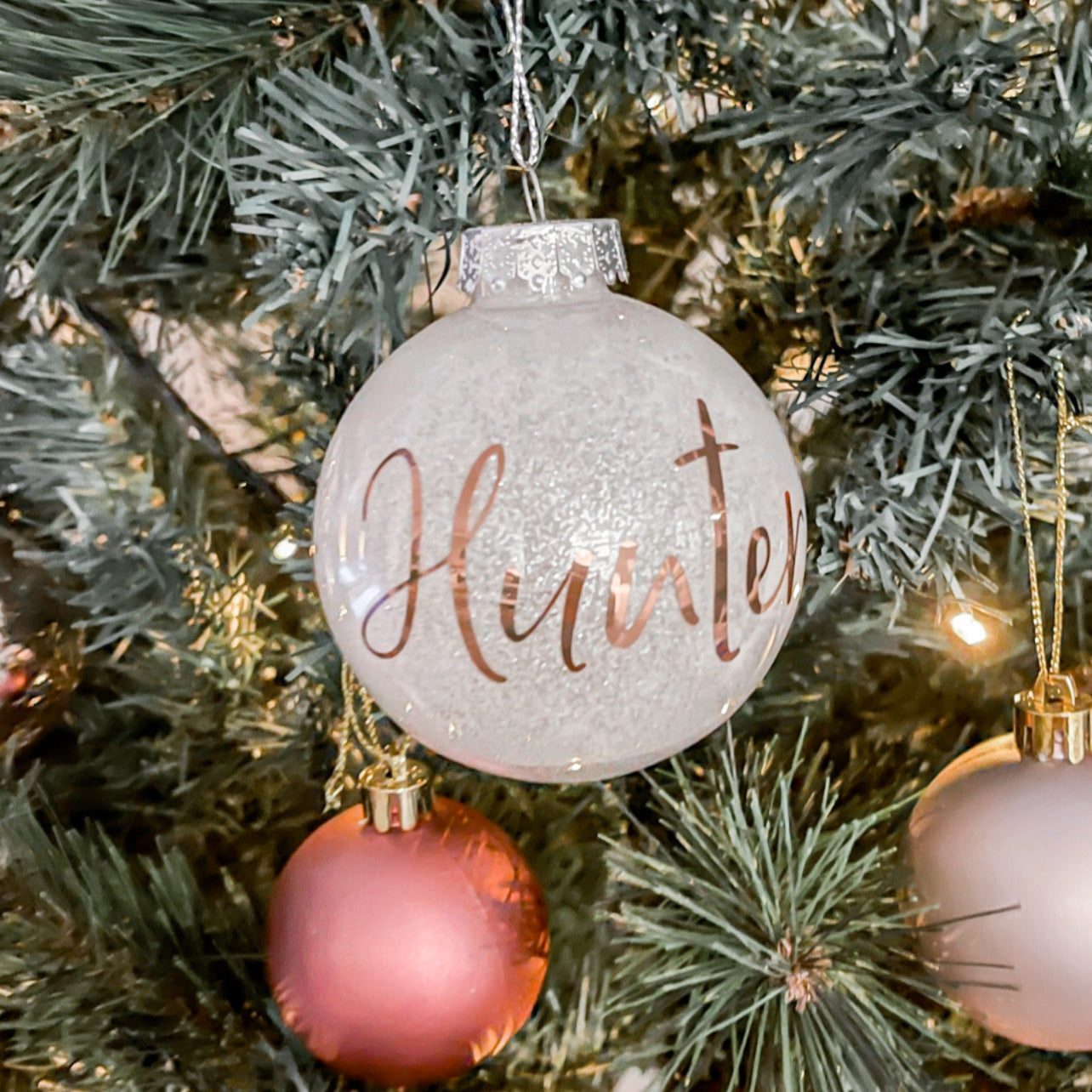 White Personalised Bauble