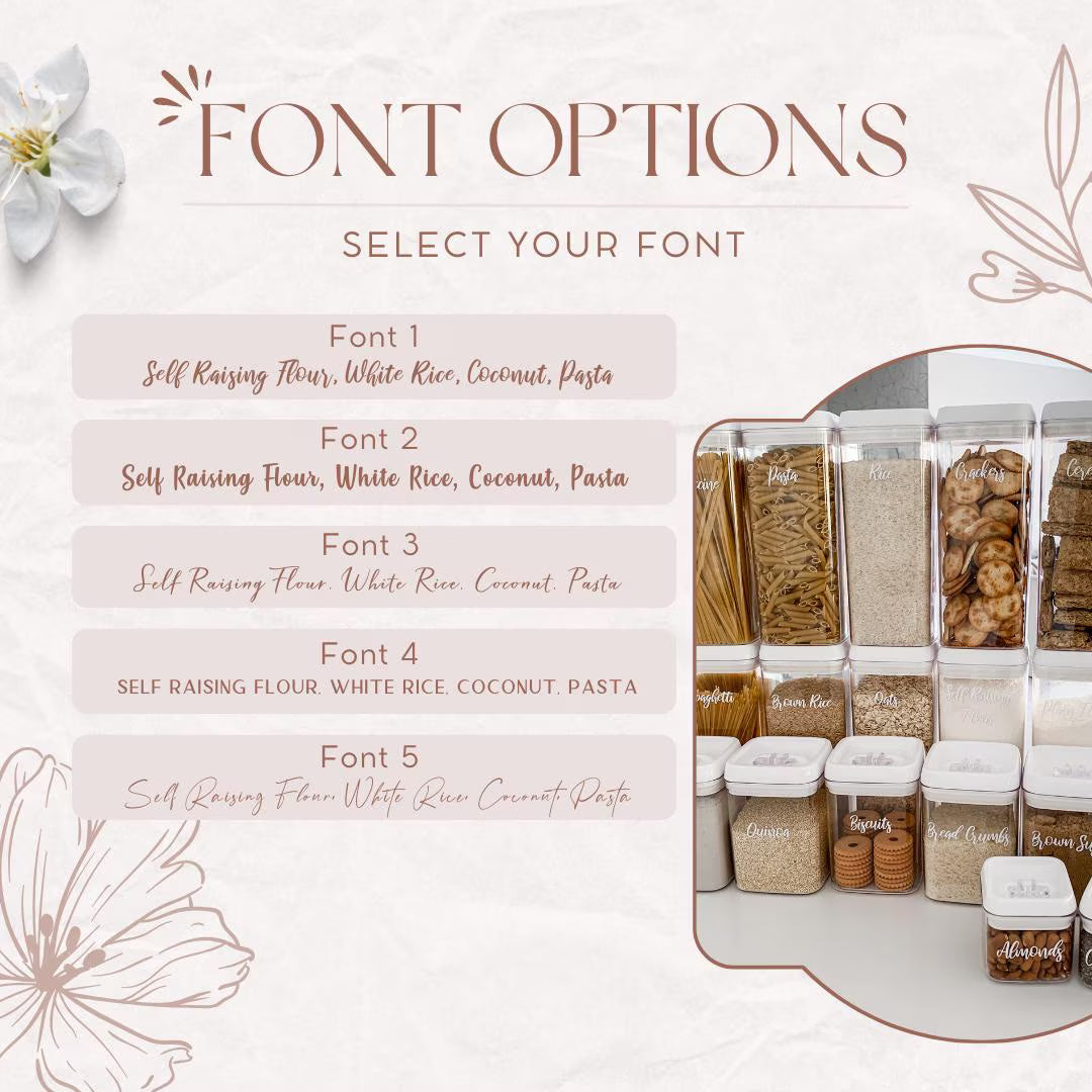 Custom Vinyl Pantry Labels