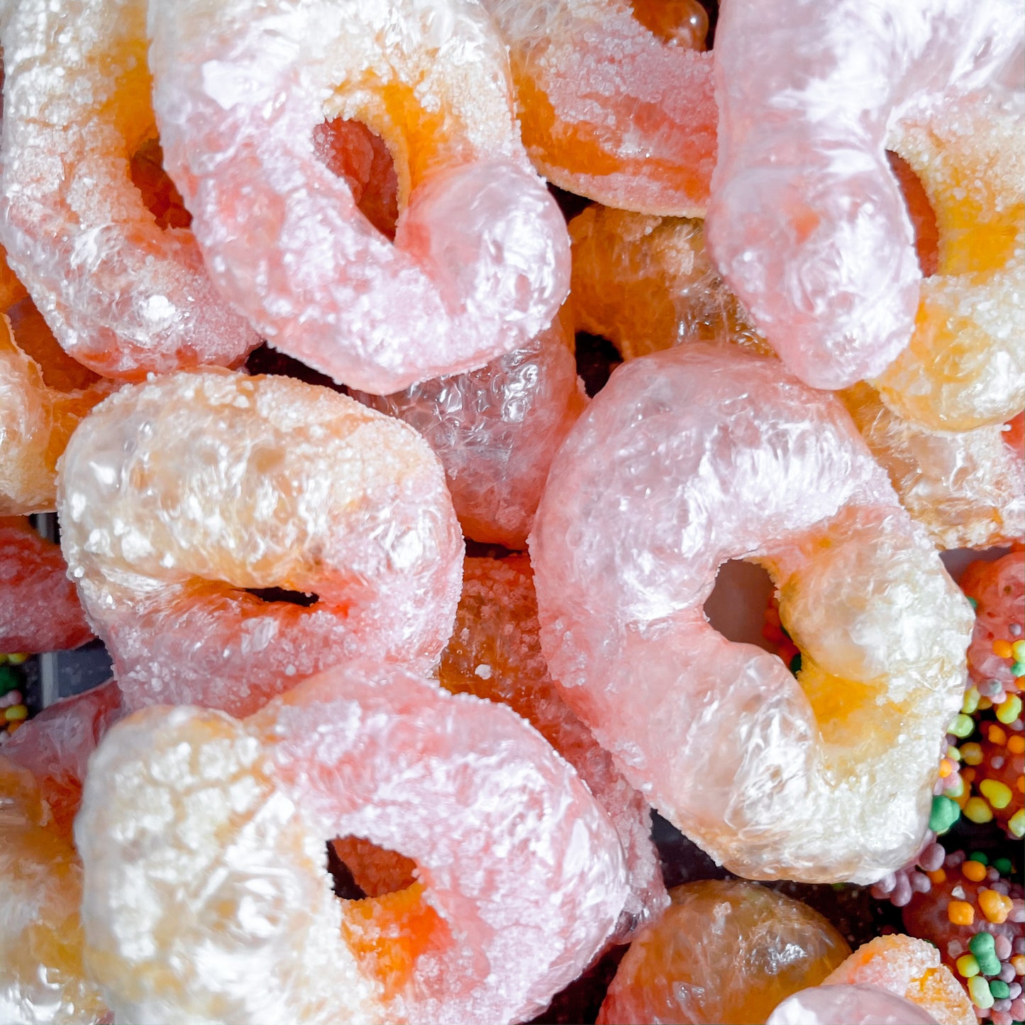 Freeze Dried Peach Rings Lollies