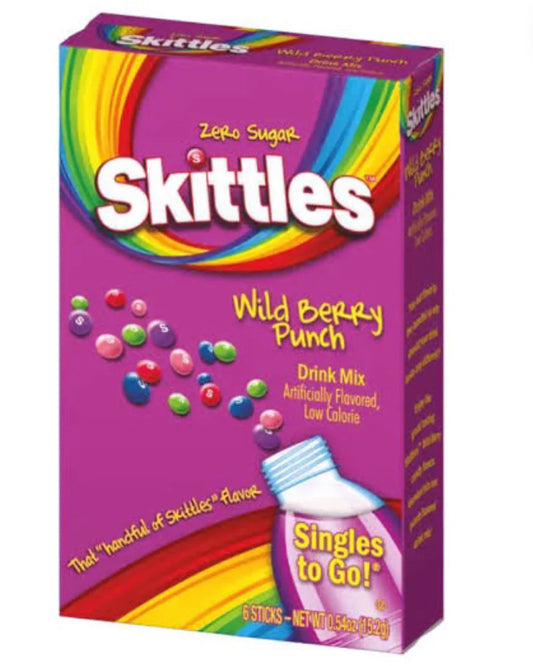 Drink Mix - Wild Berry - Skittles Singles To Go - Box of 6