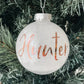 White Personalised Christmas Ornament