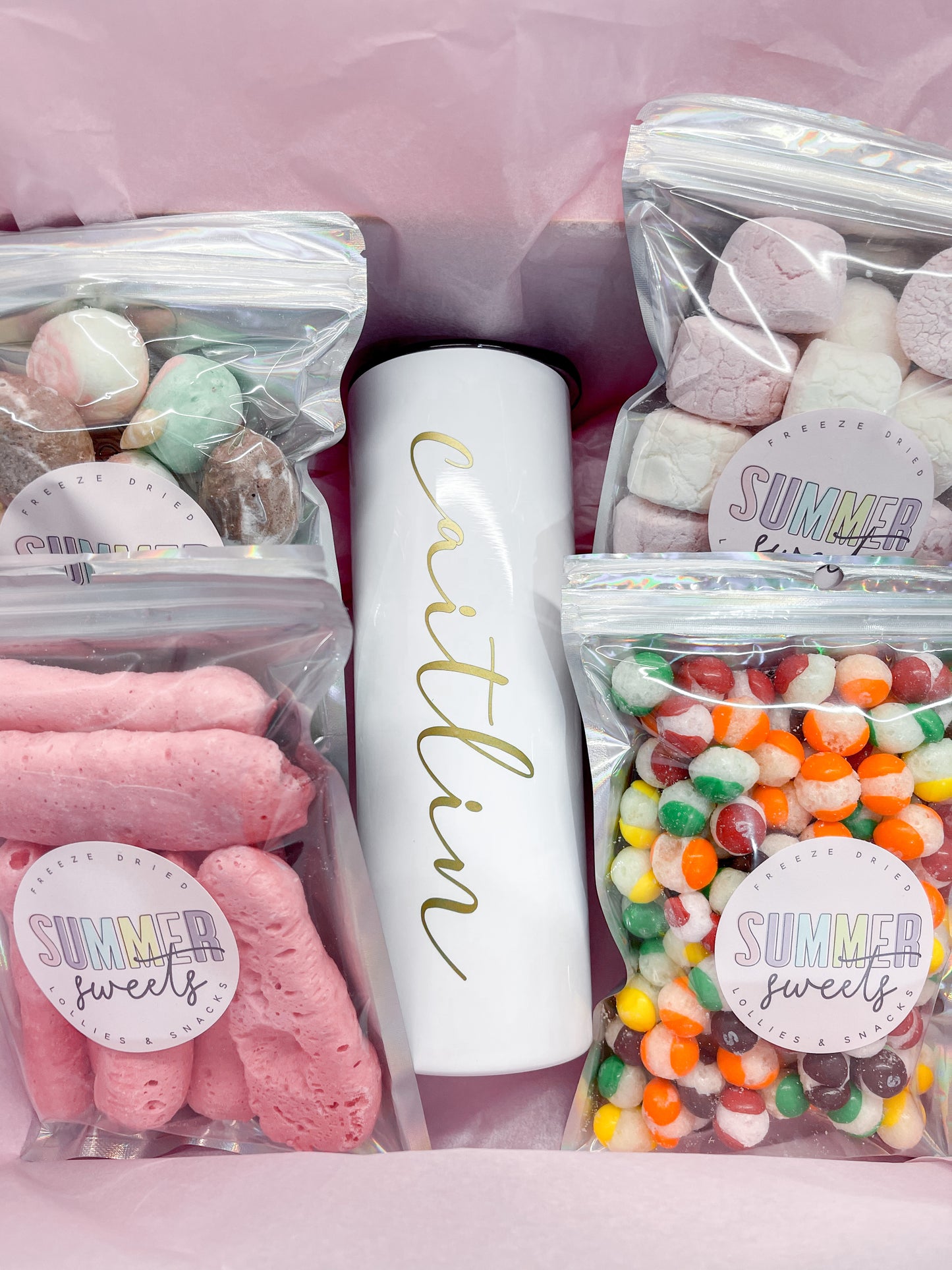 freeze dried marshmallows as part of a gift box 