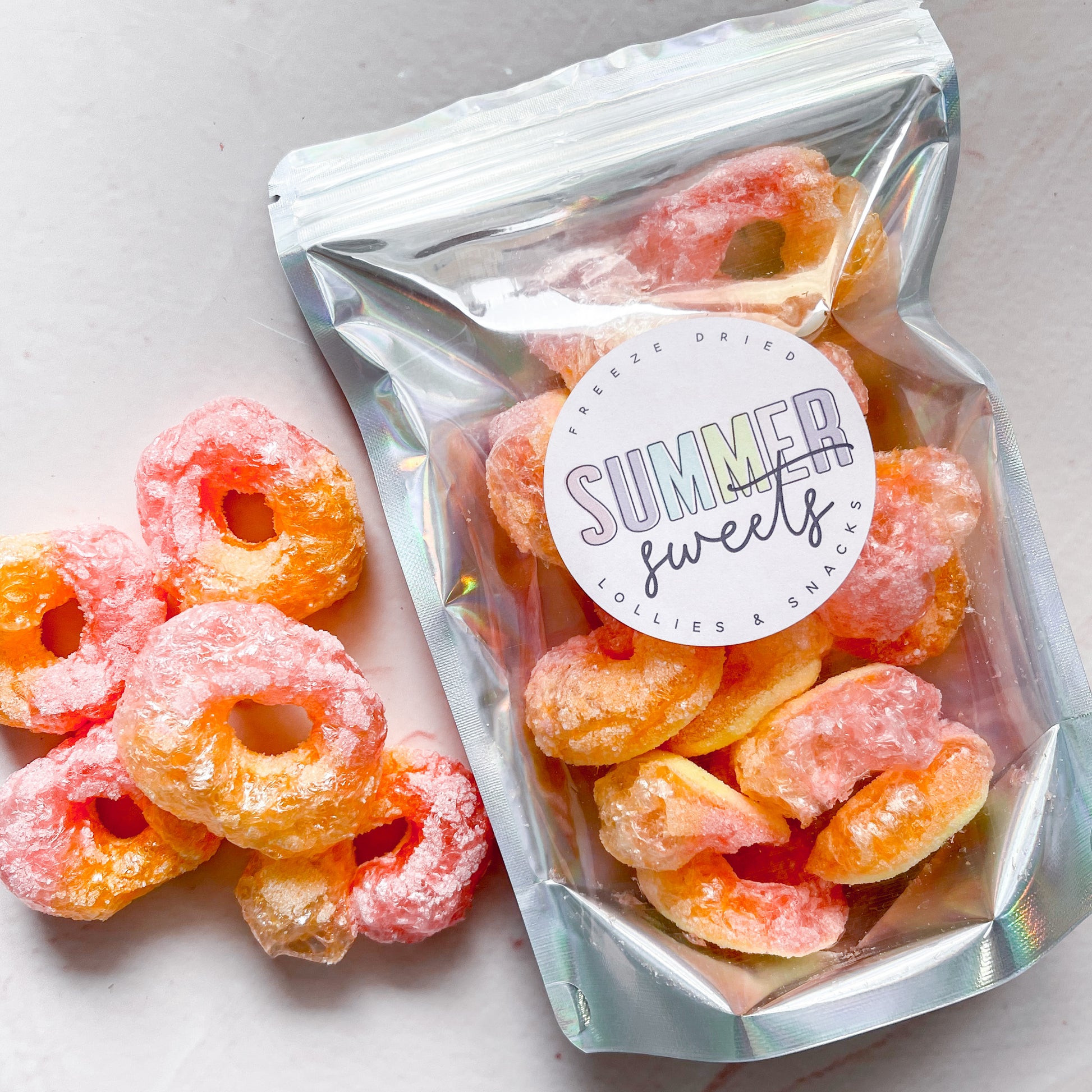 Freeze Dried Peach Rings Candy